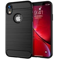Prabangus Minkštas Anglies Pluošto Dėklas iPhone XR Apsaugos nuo Smūgių Bamperis Silikoninis Dėklas Apple iPhone XR Minkštas Telefono Galinis Dangtelis for iPhone XR juoda