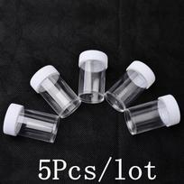 5 vnt./stal. Nešiojami kosmetikos stiklainiai, tuščias indelis, plastikinė dėžutė, laikymo talpykla Makiažo nagų dailės karoliukai apvalūs, skaidrus buteliuko kremas