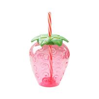 Braškinė šiaudelio puodelis Mielas 500ml Didelės talpos Plastikinis vandens puodelis Mokyklai Biurui Namams