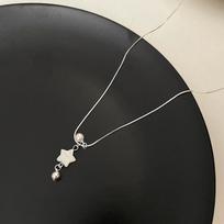 Minimalistinis Pearl Star Pentagram Charms pakabukas karoliai Saldus mielas Harajuku raktikaulio grandinėlė moterims mergaitėms papuošalai Dovana 1PC