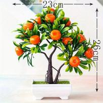 Dirbtiniai augalai Bonsai Apelsinmedis vazone namams, vestuvėms, kambario dekoravimui, gėlė, viešbučiui, vakarėliui Dekoracija Netikras vazoninis black