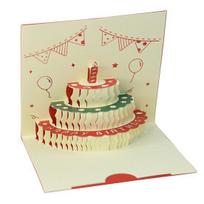 3D Gimtadienio kortelė Iššokanti sveikinimo kortelė su muzikinėmis švieselėmis Laimingo gimtadienio kortelė