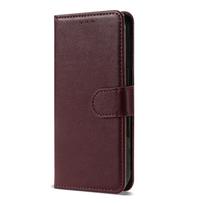 Odinis atlenkiamas piniginės dėklas skirtas Xiaomi Redmi Note 12 11 11S 10 10S 9 9S 10T 9T 8T 8 7 6 5 5A Pro Max 4X 10 10C For Redmi 10(2022)&Case & Strap vyno raudonos spalvos