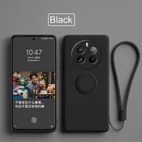 Dėklas Realme 12 Pro Plus Skystas Silikonas Žiedo Laikiklis Minkštas Telefono Odos Dangtelis Realme 12 Pro + Patobulintas Smūgiams Atsparus Galinis Fundas For Realme 12 pro juoda