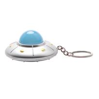 Cute UFO Keyring Mini LED Light Flying Saucer Keychain Creative Spaceship Model Pendant Jewelry for Children and Adults sidabras