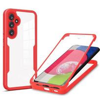 360° Case for Samsung Galaxy A55 5G A35 A54 A34 Full Cover Silicone Case for Samsung A53 A14 A33 A52S A15 A13 Transparent Cover A12 raudona
