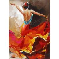 Graffiti Flamenco Šokėja Raudona Suknele Seksuali Šokanti Mergina Plakatas Drobės Tapyba Sienos Menas Namų Baro Interjero Dekoras Puiki Dovana 21cm×30cm NoFrame