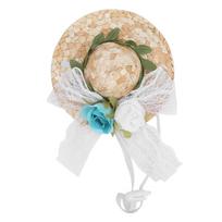 Pet Sombrero Hat Mini Straw Hat Pets Birthday Party Hats with Flowers for Small and Medium XS 24in: 63.5 X 48 X 50.8cm / 25 X 18.9 X 20in