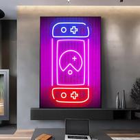 Neoninis žaidimų pultas Žaidimų zona Plakatas HD menas lipnus sienai atsparus vandeniui namų svetainė miegamasis baras estetiškas dekoras 21cm×30cm NoFrame