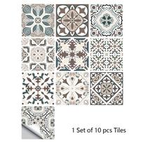 10 vnt Retro modelio matinio paviršiaus plytelės Lipdukai Perkėlimai Virtuvės Vonios stalų Grindų Dėvėjimosi Meniniai Sienų Lipdukai 15cmX15cmX10pcs brown