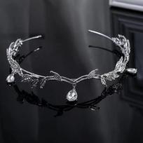 Crystal Bridal Crown Silver Color Engagement Diadem Veil Tiaras Wedding Hair Accessories Romantic Head Accessories for Women auksas