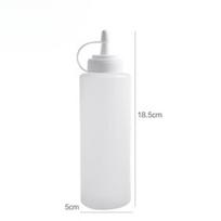 Plataus kaklelio padažo spaudimo buteliukas su plastikiniu dangteliu ir smailu snapeliuVirtuvės salotų ir pomidorų padažo buteliukas Small size 200ml