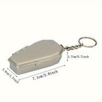 Mini Keychain Stylish Windproof Metal Cool Storage Box Portable Coffin Car Keychain Organizer for Camping sidabras