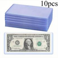 10 vnt. Banknotų valiutos PVC skaidri kieto plastiko įmautė segtukas popieriniams pinigams banknotams laikiklis kolekcijai apsauginis dėklas reikmenys 173*75mm 10pcs