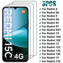 3 vnt. grūdintas stiklas hd xiaomi redmi 15 15c 14c 13c 12c 12 5g ekrano apsauga redmi 10 10c 10a 9 9a 9c 9t 8 8a stiklas Redmi Note7 gryna