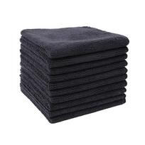 Spalvingų mikropluošto indų šluosčių ir automobilių plovimo rankšluosčių rinkinys - Storas, gerai sugeriantis, įskaitant šveitimo pagalvėles 25x25cm (single) juoda