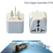 Pure Copper 3-Pin Grounded Universal Adapter for US, UK, EU to Australian Socket balta