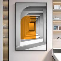 Modernus erdvės praplėtimas Drobės tapyba Abstraktaus pastato erdvės Plakatai Sienos menas Koridoriaus sienos dekoracija Be rėmo 21X30cm No Framed