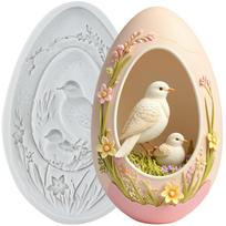 Easter Egg Bird Silicone Molds Easter Fondant Mold Cake Decorating Tools Cupcake Topper Candy Chocolate Gumpaste Mold pilka spalva