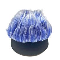 Wig Hat Funny Knitted Cap Wig Headband Novelty Hair Hat Comfortable & Breathable for Men Women All EMA mėlyna