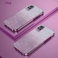 Skirta VIVO V21 prabangi galvanizuota blizganti telefono dėklas, skirta Vivo V21E 4G Y73 4G, smūgiams atsparus, skaidrus, minkštas galinis apsauginis dangtelis For Vivo V21 rožinė