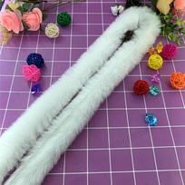 Dirbtinio kailio apdaila Hanfu drabužių priedai: Mėlyno ūdros ir triušio kailio su žalia nėriniu 2 cm Width balta