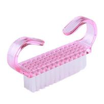 Nail Cleaning Brushes Handle Grip Nail Brush Hand Fingernail Brush Cleaner rožinė