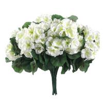 1/6/12 vnt. Dirbtinė pelargonijos gėlė su žaliais lapais, realistiška, atspari UV spinduliams, netikra šilkinė gėlė, vidaus, lauko, sodo, kiemo, balkono dekoracija 1pc balta