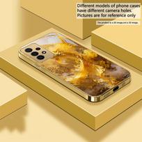 Harmonious golden carp For Samsung A 31 32 A33 A34 35 14 A15 13 16 25 26 50 52 53 54 55 56 70 71 72 73 Golden glass phone case Galaxy A21s