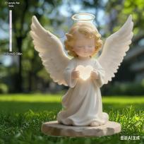 2D plokščias mirties angelas ir memorialinis sodo akrilinis darbalaukio dekoravimas, tinkantis sienų dekoravimui, verandai, kambariui, vilai, namų akcentams, prieškambariui ar darbo vietai 10*17CM