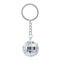 Elegant Disco Ball Keychain Accessory Glossy Surfaces Great For Holiday Gift Exchanges Keychain Pendant white