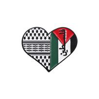 Kūrybiškas Palestinos vėliavos širdies sagė: Metalinis ženklelis Taikos Aksesuaras