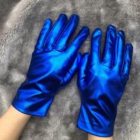 Shiny Driving Gloves Cosplay Stage Performances Mittens Etiquette Women Leather Gloves  Party žalia
