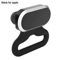 Universal Anti Lost Dust Plug Aluminum Alloy Dustproof Plug for iPhone/Samsung/Google black for apple