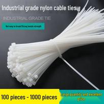 Heavy-Duty Nylon Zip Cable Ties, Black/White, Easy Pull, Thickened Plastic, Fixed White; 2.65mm x 15cm, 100 pcs