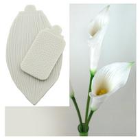Super didelės kalijos ir tulpės lapo gyslos silikoninė forma torto dekoravimo įrankiai Maistui saugi fondanto torto forma Gėlių žiedlapių pasta 2pcs/set white