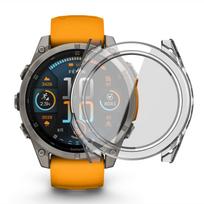 Stiklas+Dėklas Garmin Fenix 8 47mm 51mm Visapusiškas ekrano apsauginis dangtelis Kietas PC buferis Grūdintas stiklas Laikrodžio dangtelis Garmin Fenix8 For Fenix8 47mm gryna