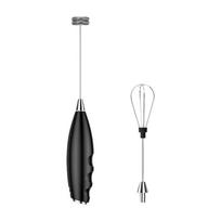 Powerful Milk Frother Wand Handheld Milk Frother with Stainless Steels Whisks Drink Mixer for Coffee Frappe juoda
