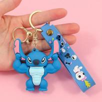 DISNEY Štitch Raktų pakabukas su ragais ir Kalėdų kepure PVC Raktų pakabukas Mielas Kalėdinis Raktų pakabukas Krepšio Dekoravimui Kalėdų dovanėlė A