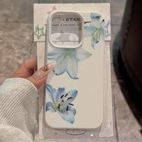 Mėlynų lelijų rašto telefono dėklas, skirtas Xiaomi Redmi Note 15 14 13 12 11 Pro Plus 4G 5G 10 9 8 15C 14C 13 12C 10C Redmi Note 11S 4G