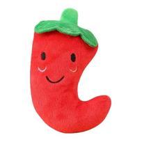 Plush Chilli Dog Toy Squeaky Dog ??Chew Toy Interactive Soft Stuffed Pepper Teething Toy for Puppy Cat Teeth Cleaning Anxiety Relief