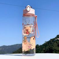 800ML Vaikams vandens puodelis su snapeliu Kūrybiškas animacinis puodelis su šiaudeliais Vandens buteliukas nepralaidus vandeniui Lauke didelės talpos Nešiojamas vaikų plastikinis vandens puodelis 800ml žalia