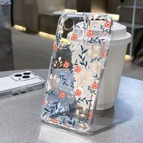 Phone Case For Xiaomi Mi 17 Pro 15 14 13 12 11 Lite 5G Mi 15 T Pro 14T 13T 12T Pink Peach Blossom Pattern Clear Bumper Cover Xiaomi Mi 11 Lite 5G