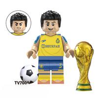 TV6502 Pasaulio Futbolo Žvaigždžių Statybiniai Kaladėlių Minifigūrėlių Rinkinys Futbolo Žaidėjai Surinkti Kaladėles Veiksmo Figūrėlės Modelis Žaislai Gimtadienio Dovana