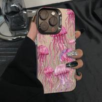 Pink Jellyfish Phone Case For IPhone 16 16E 15 14 13 12 11 Pro Max Transparent Cover For Iphone 16 16E 15 14 13 12 11 Case IPhone 16Plus