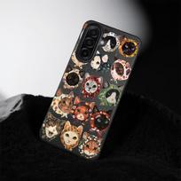 For Samsung A56 A05S A06 A07 A15 A16 A17 A26 A36 A35 A55 A53 A54 S23 S24 S25Ultra Cute Cloth Cat Lichee Silicone Phone Case Samsung A54 balta