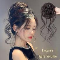 Dragon Whisker Hair Tie: Fluffy, Volume-Boosting Coiled Bun Artifact with Flower Bud Design juoda/ruda
