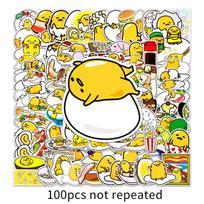 100 Lazy Egg Graffiti Cartoon Stickers for Journals, Skateboards, Water Bottles, and Luggage - Waterproof and Cute Animation Designs.