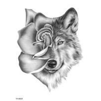 Instant Tiger Lion Wolf Tattoo Stickers Animal Body Art Tattoo  Finger Hand Legs Style 6