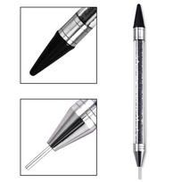Diamond Painting Wax Picker Pen with 6 Replaceable Tips Crystal Handle Double End Rhinestone Pickup Tool for Nail Art Beads Gems DIY Crafts juoda
